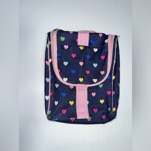 Pottery Barn Kids Heart Pattern Bag - Navy and Pink